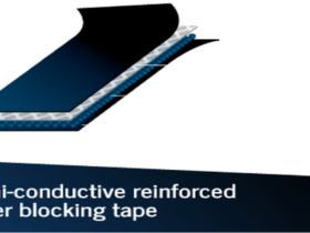 Semi-conductive water blocking reinforced tape